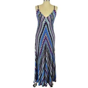 Vintage Y2K Cache Knit Multicolored Maxi Festival Boho Summer Sundress Dress (M)